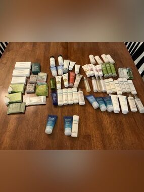 64pc Travel Toiletries AirBnB VRBO Soap Lotion Shampoo Conditioner etc